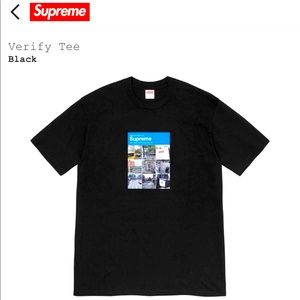 Supreme Verify Tee Black Size Medium New Unopened